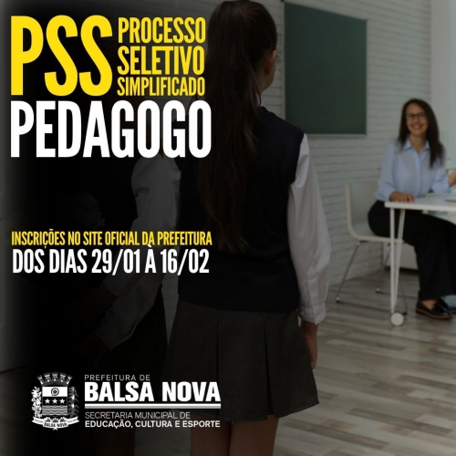 PSS para função de Pedagogo