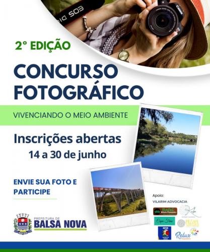 2ª EDIÇÃO DO CONCURSO DE FOTOGRAFIA  VIVENCIANDO O MEIO AMBIENTE