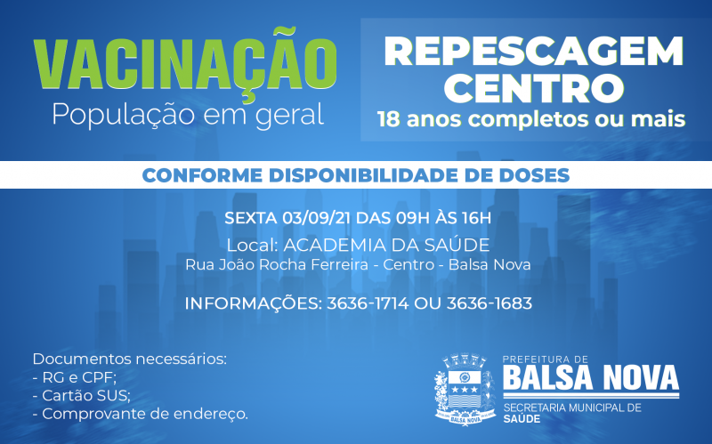 VACINAÇÃO COVID - REPESCAGEM CENTRO