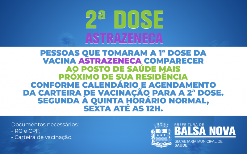 2ª DOSE ASTRAZENECA