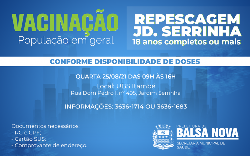 VACINAÇÃO COVID - REPESCAGEM JD. SERRINHA