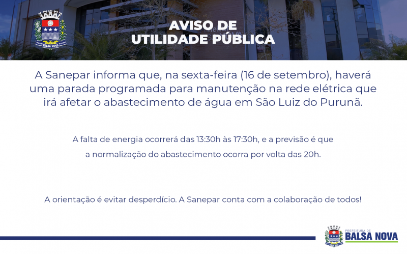 AVISO DE UTILIDADE PÚBLICA