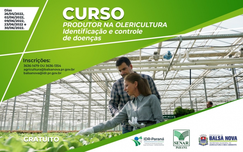 Curso Produtor na olericultura - identificação e controle de doenças