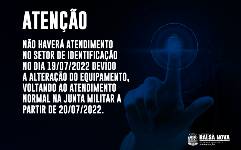 ATENDIMENTO NO SETOR DE IDENTIFICAÇÃO