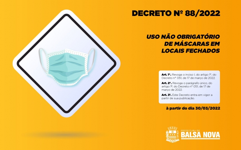 Obrigatoriedade de uso de máscaras