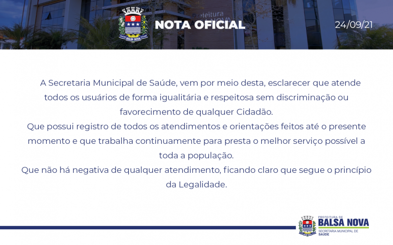NOTA OFICIAL