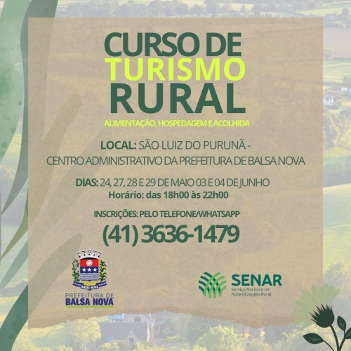 CURSO TURISMO RURAL