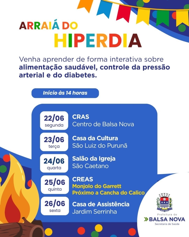 Arraiá do Hiperdia - Confira a programação