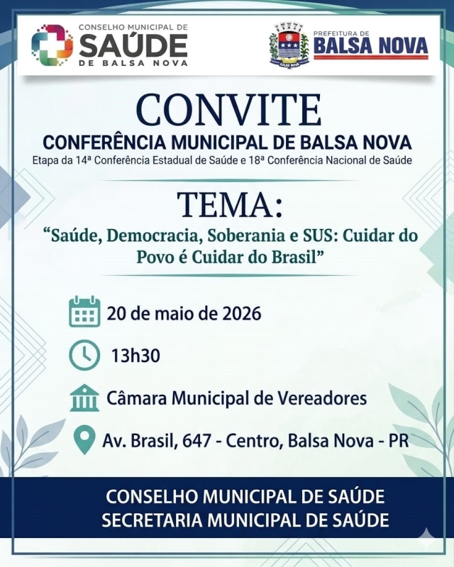 Venha participar da Conferência Municipal de Saúde