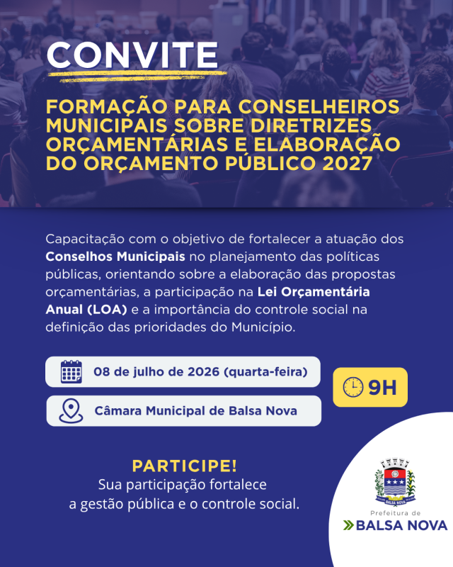 Convite - Formação para Conselheiros Municipais