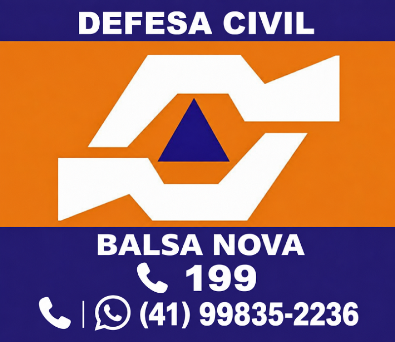 Novo contato para atendimento da Defesa Civil. Ligue 199 ou (41) 99835-2236