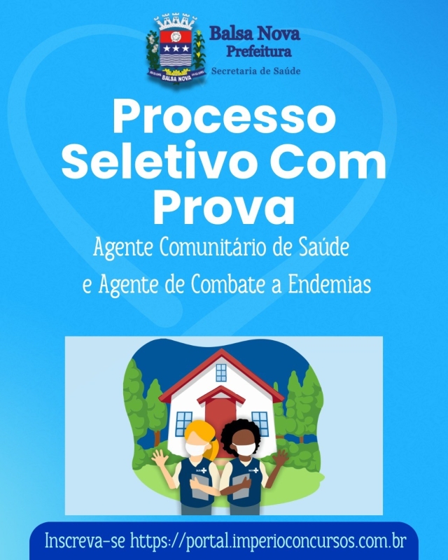 Abertura de Processo Seletivo para Agente de Combate a Endemias e Agente Comunitário de Saúde